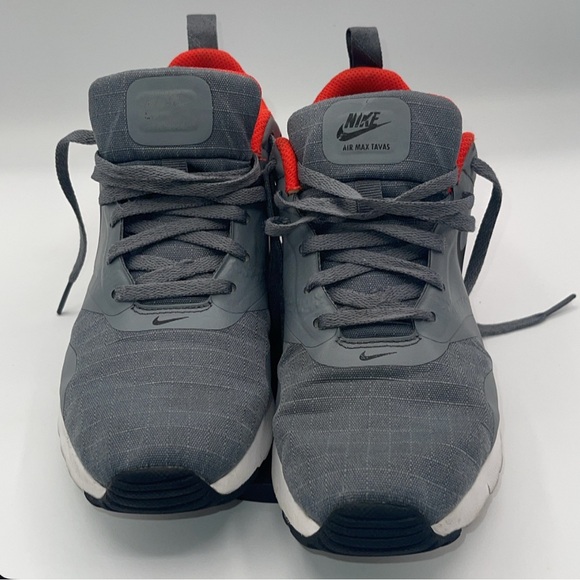 Nike Gray and Red Air Max Sneakers with Mesh Upper - Picture 2 of 6